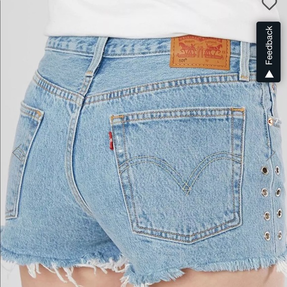 Levi's Pants - Levi’s 501 denim shorts hole punch